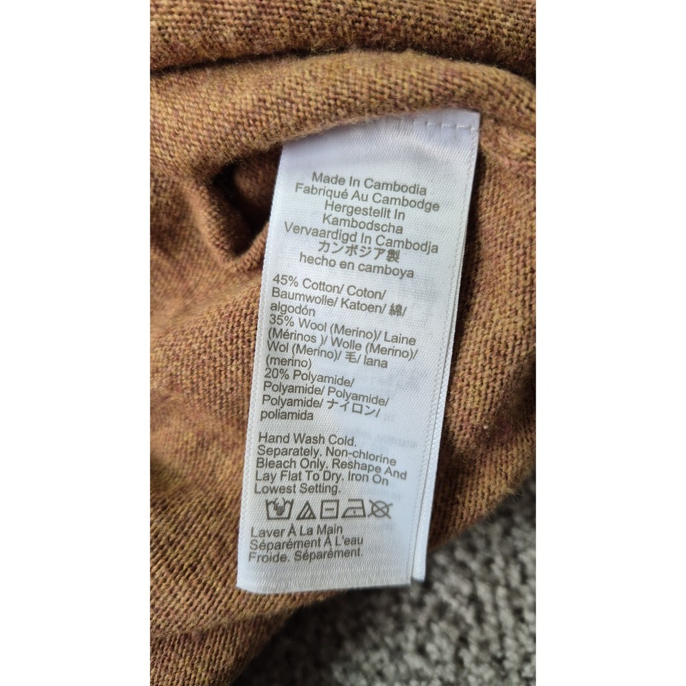 J.Crew Merino Wool Blend Belted‎ Button Front Long Cardigan Brown Sweater Small - Picture 3 of 9